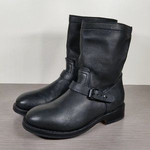 rag & bone Slayton Moto Boots, Black Matte Cowhide, Womens Size 7.5 US / 37.5